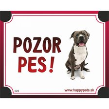 Tabuľka Pozor Pes - americký pitbull